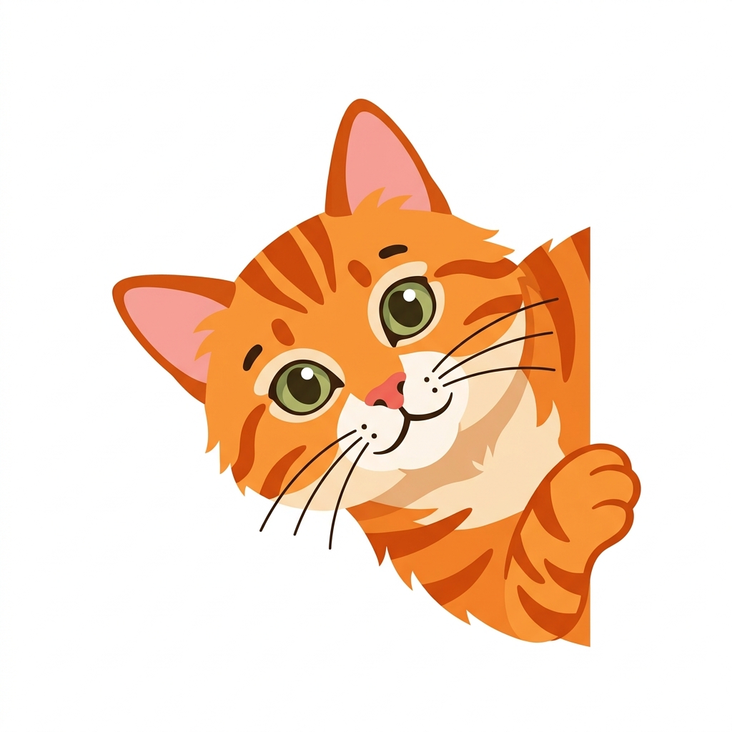 Playful Cat Peeking